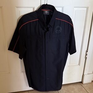 Harley-Davidson Black Willie G Shirt with Orange Accents